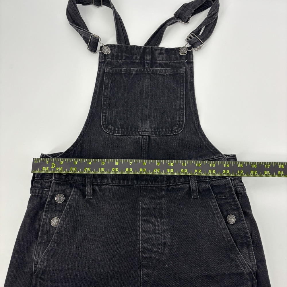 Madewell Denim Short Overalls Black Wash Raw Hem Women's Size XS - Picture 7 of 9